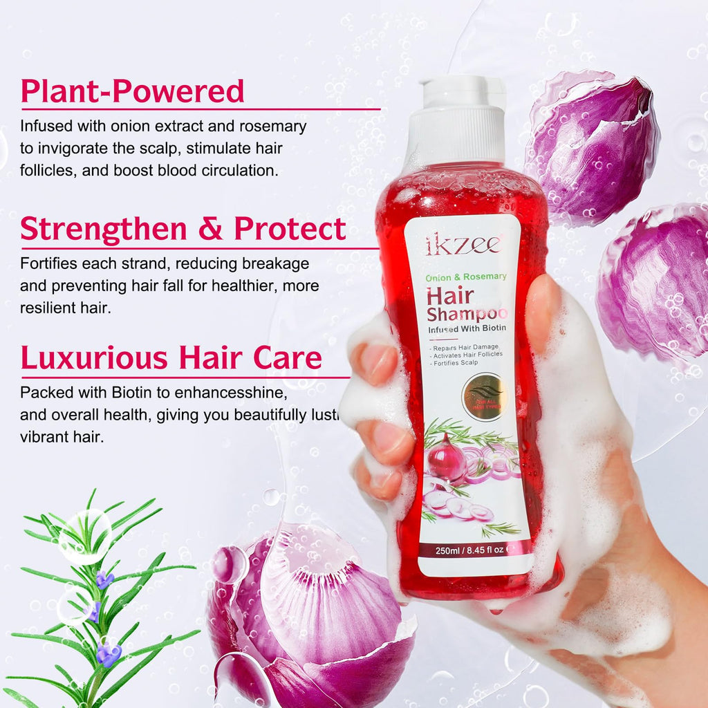 BSMKCL Onion Biotin & Rosemary Shampoo – Hair Growth, Thinning Hair & Shine (8.45 fl oz)