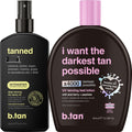 b.tan Tanning Oil & UV Tan Bed Lotion Kit | Fast, Dark Sun Tanner Bundle – No Suntan Protection