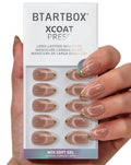 BTArtbox Press On Nails Short – Gold Drops Cat Eye Almond Kit (32 Nails, Glue & Tabs)