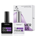 BTArtbox Nail Glue & Primer Set – 2x0.5 fl oz, 4-in-1 UV Gel for Durable Nail Extensions