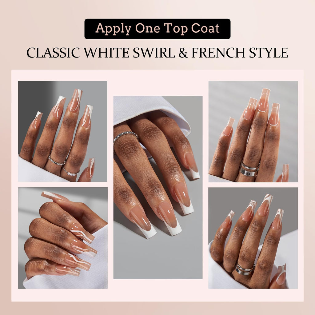 BTArtbox French Tip Press-On Nails with XCOATTIPS – 5 Styles, Short Coffin, 150pcs