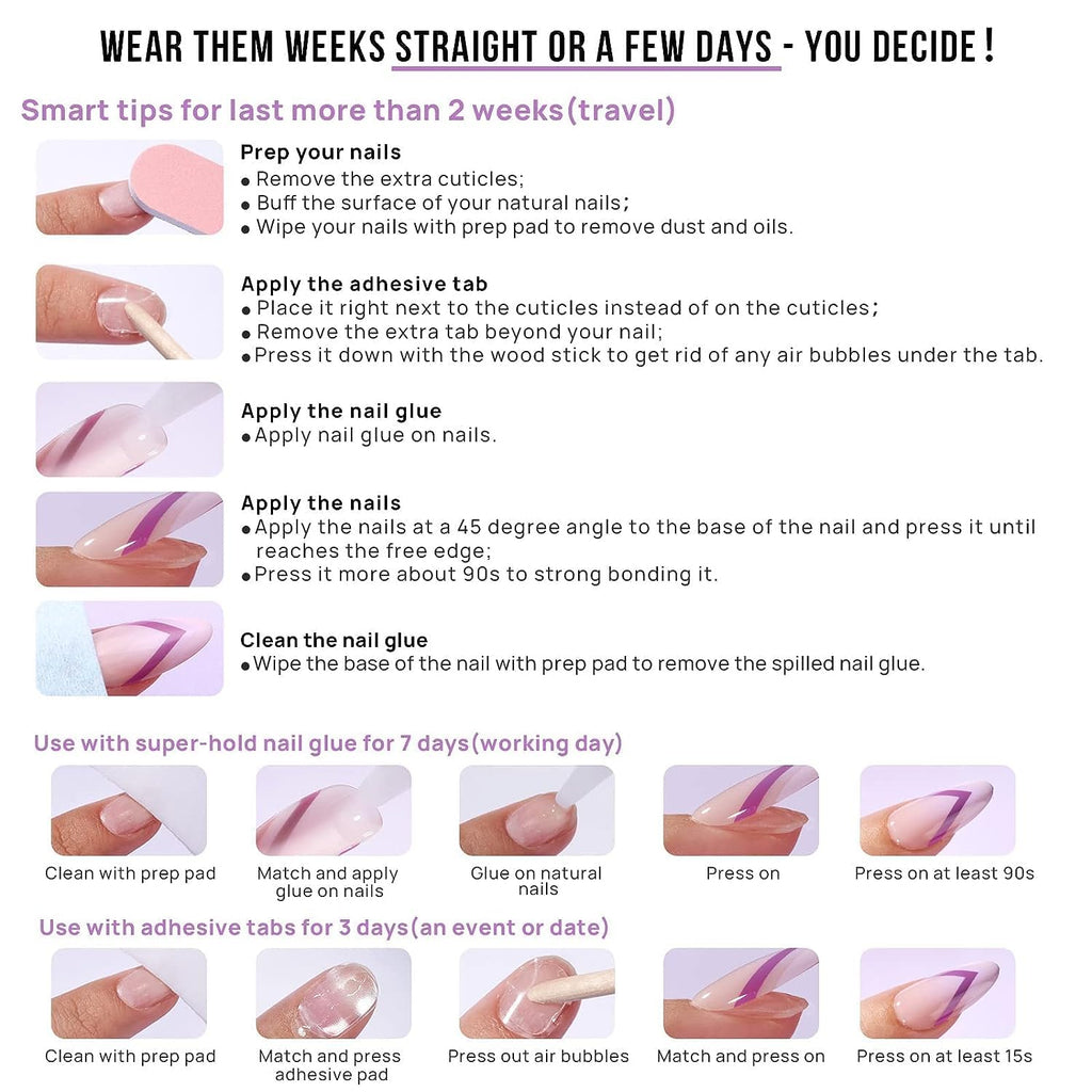 BTArtbox Press On Nails Short Square Pink Chrome Lotus Glazed – 30 Soft Gel Nails, 15 Sizes