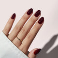 BTArtbox Press On Nails Short – Coffee Bean (Dark Red) | 16 Sizes