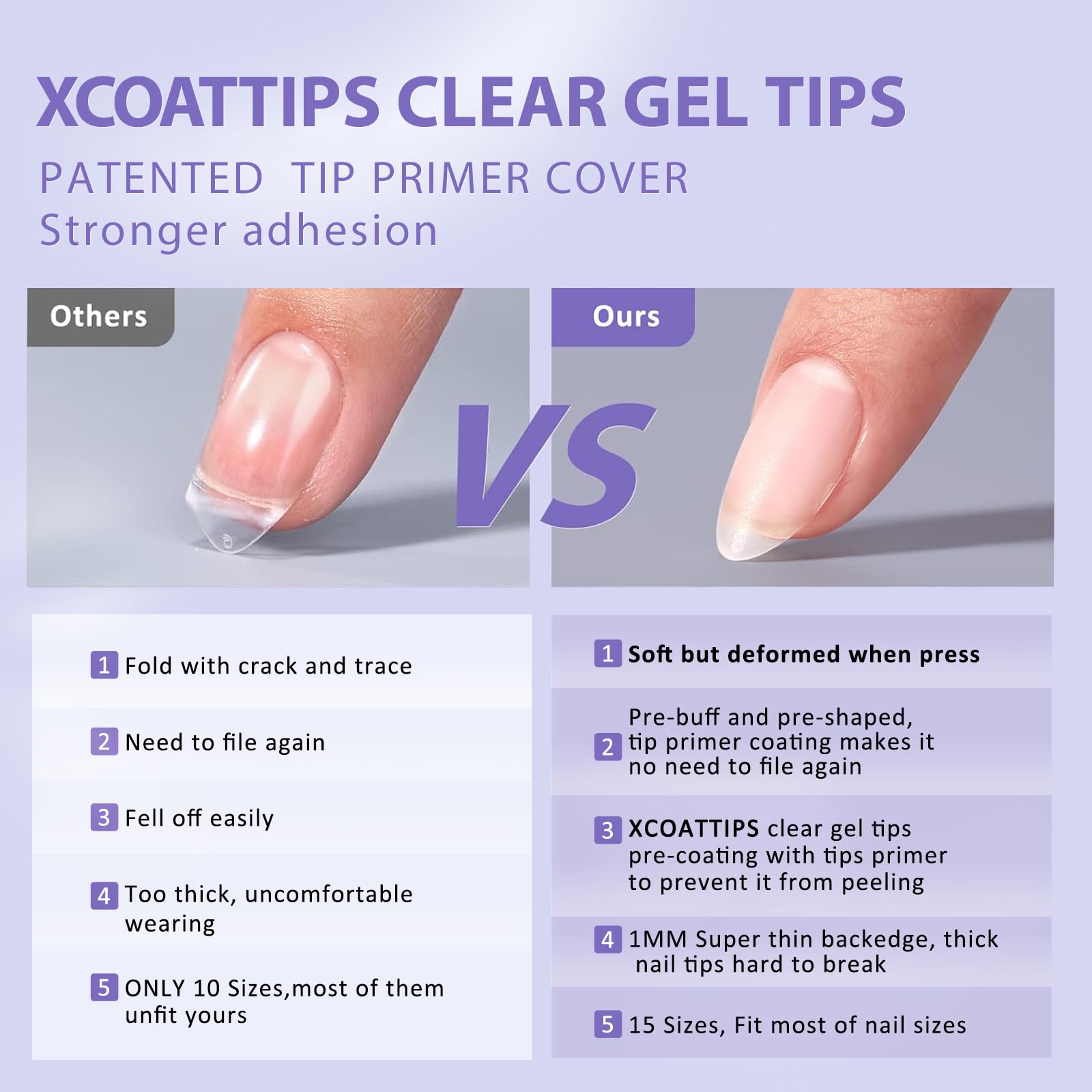 BTArtbox Short Almond Nail Tips – Natural Short Gel Tips with Tip Primer for Stronger Adhesion