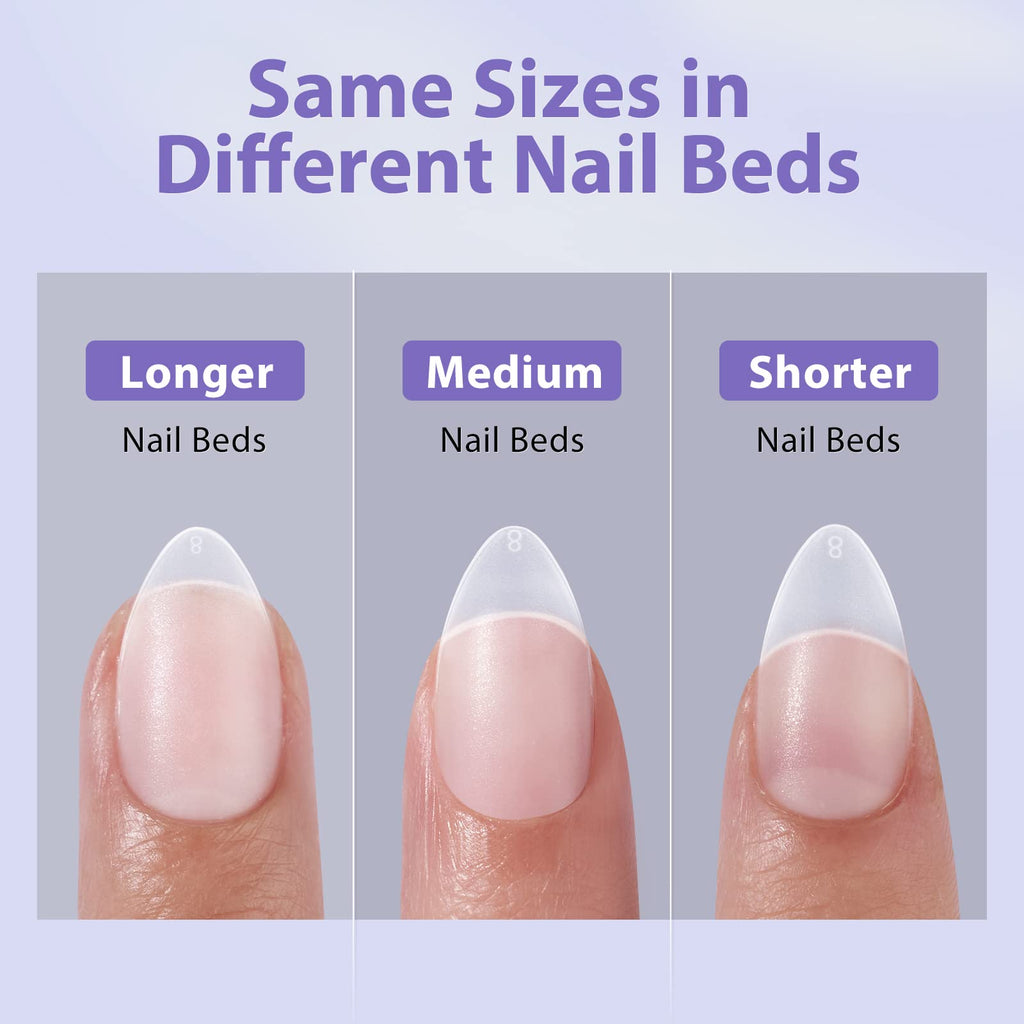 BTArtbox Short Almond Nail Tips – Natural Short Gel Tips with Tip Primer for Stronger Adhesion