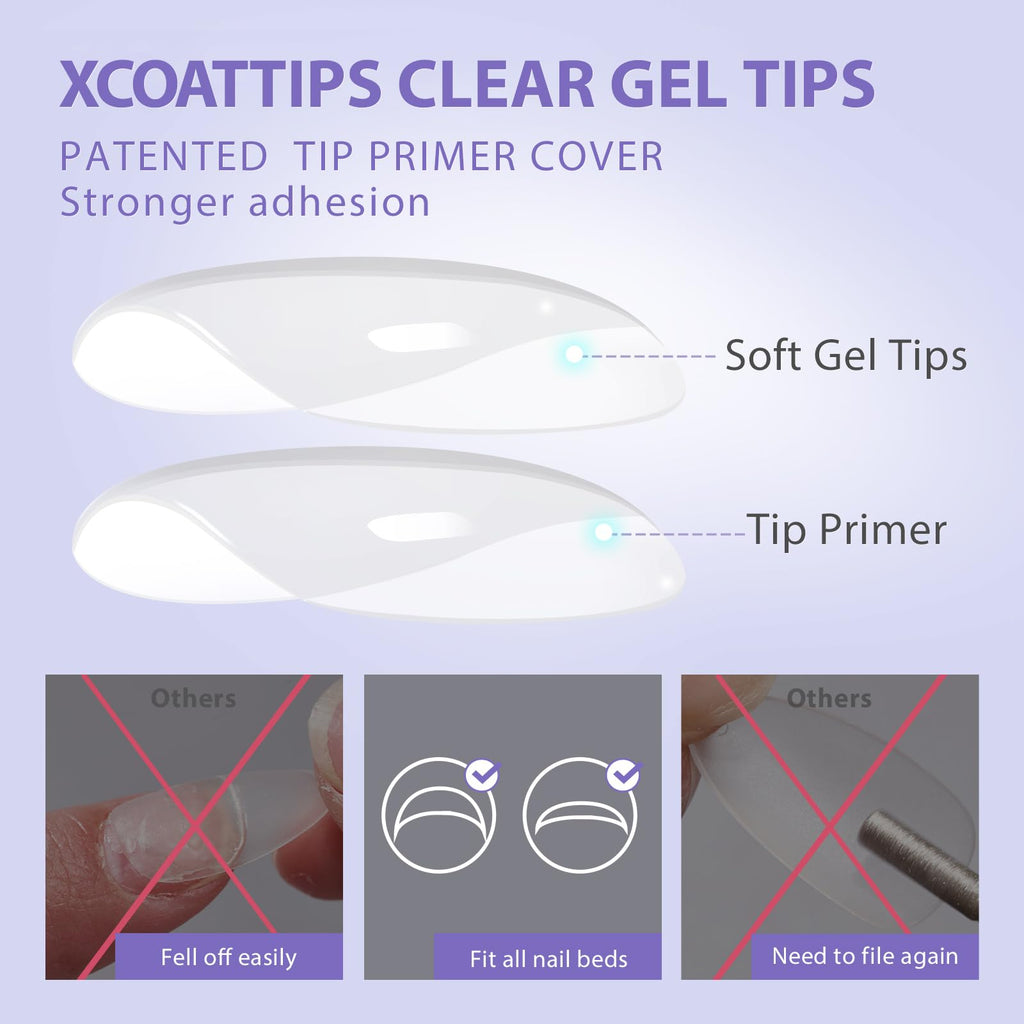 BTArtbox Short Almond Nail Tips – Natural Short Gel Tips with Tip Primer for Stronger Adhesion