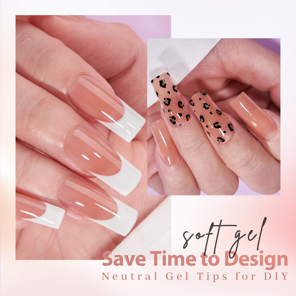 BTArtbox Soft Gel Nail Tips Square – XCOATTIPS Press-On Nails with Pre-applied Primer (150pcs) for DIY Nail Art