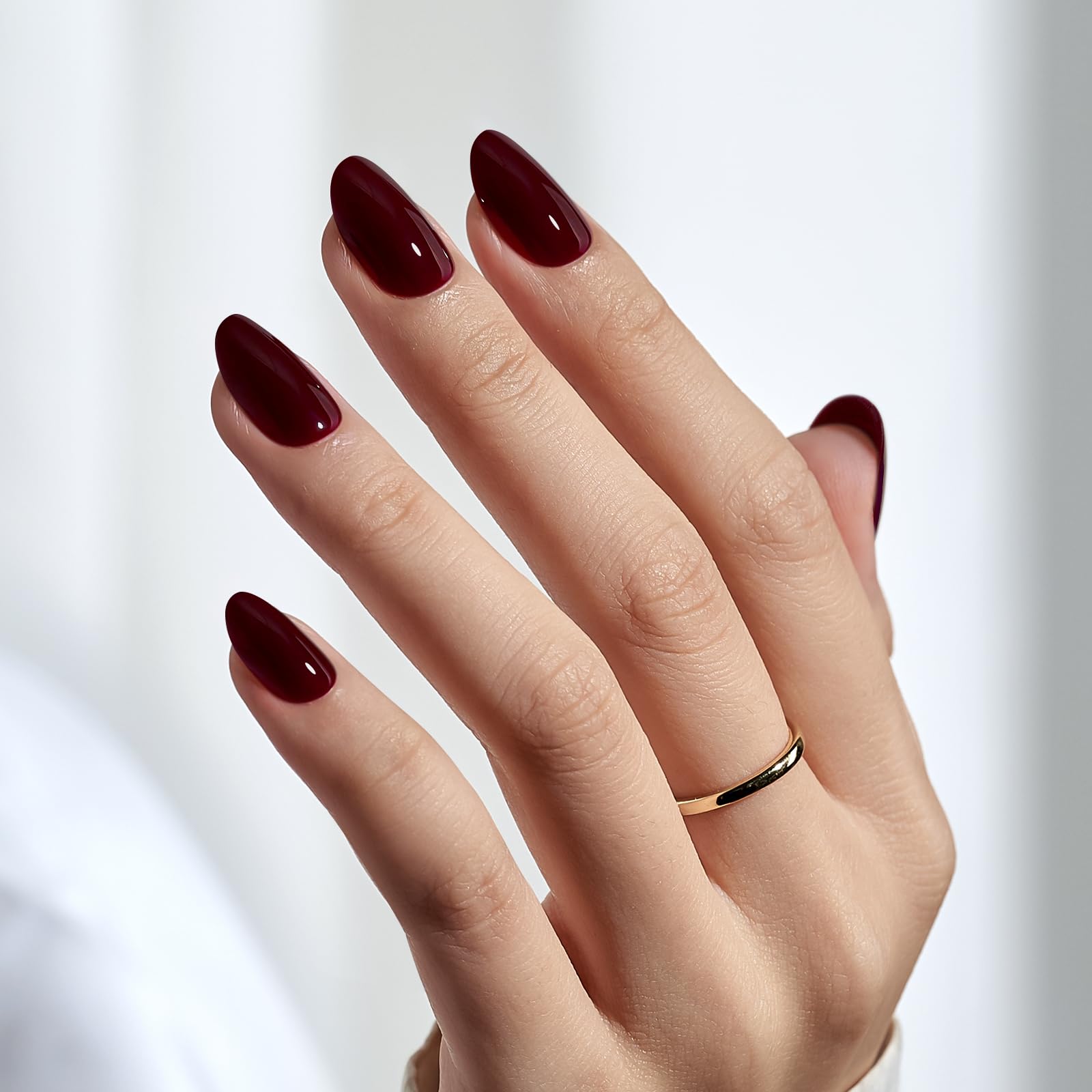 BTArtbox Press On Nails Short – Coffee Bean (Dark Red) | 16 Sizes