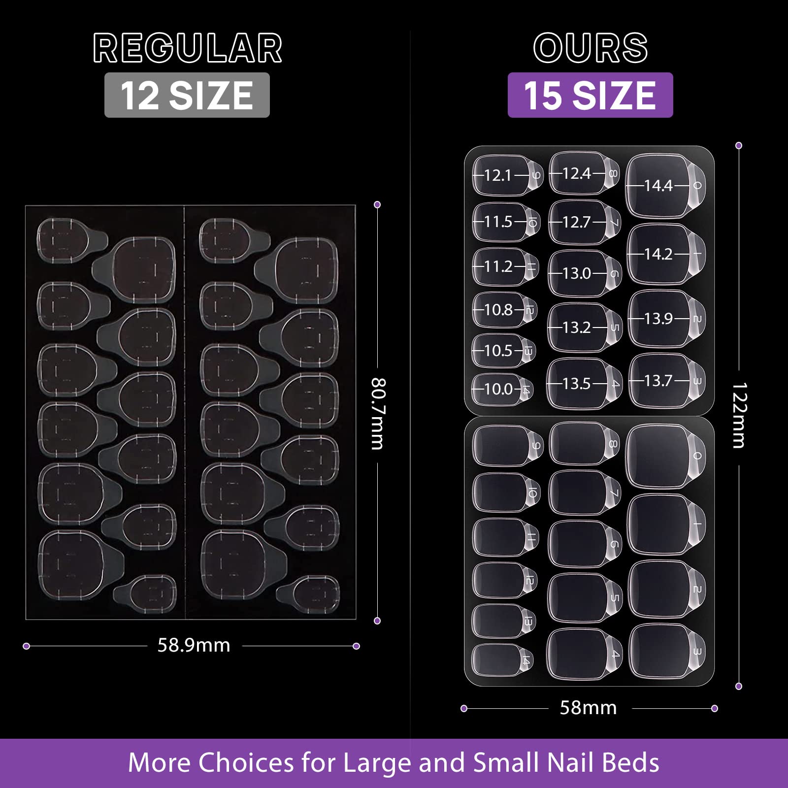 BTArtbox Nail Tabs – 10 Sheets, 15 Sizes, Ultra-Thin Waterproof Adhesive for Manicures
