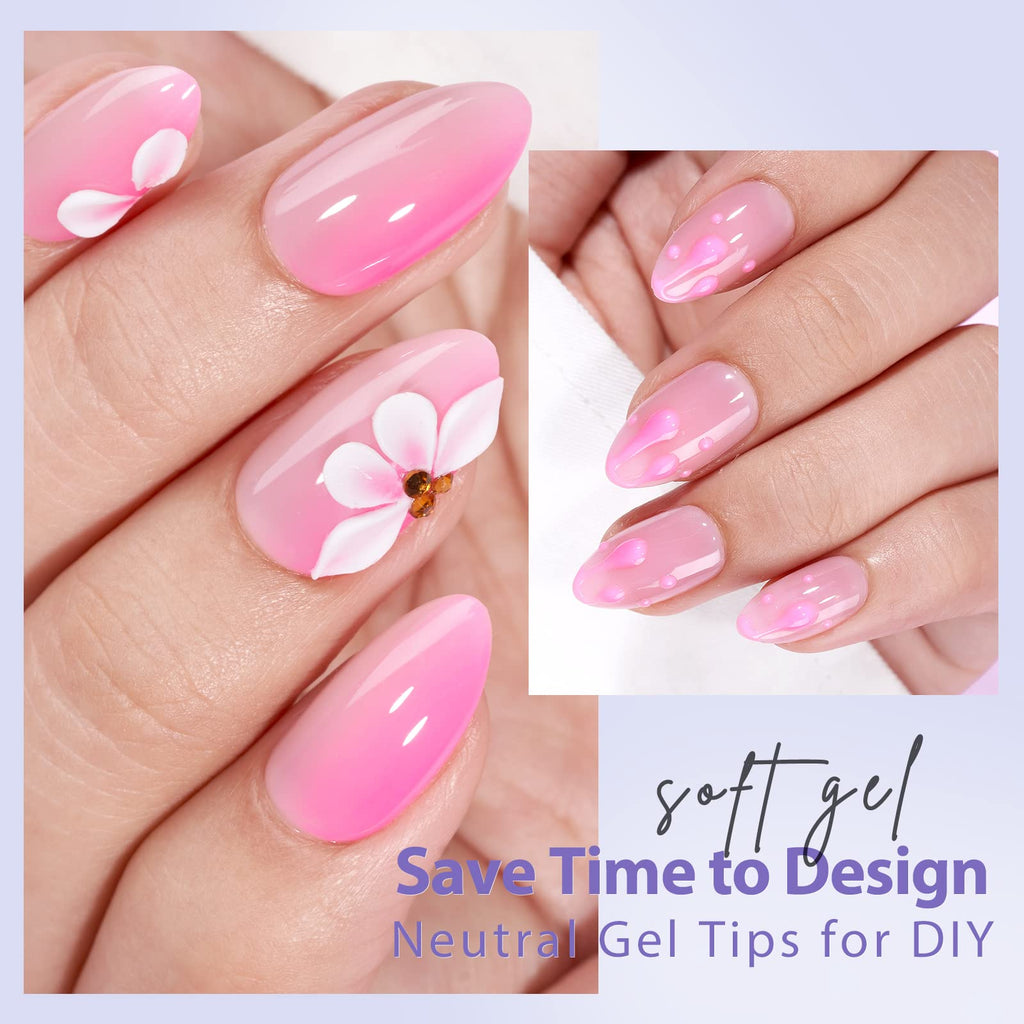 BTArtbox XCOATTIPS Matte Short Almond Nail Tips – Long Lasting Soft Gel, Soak Off