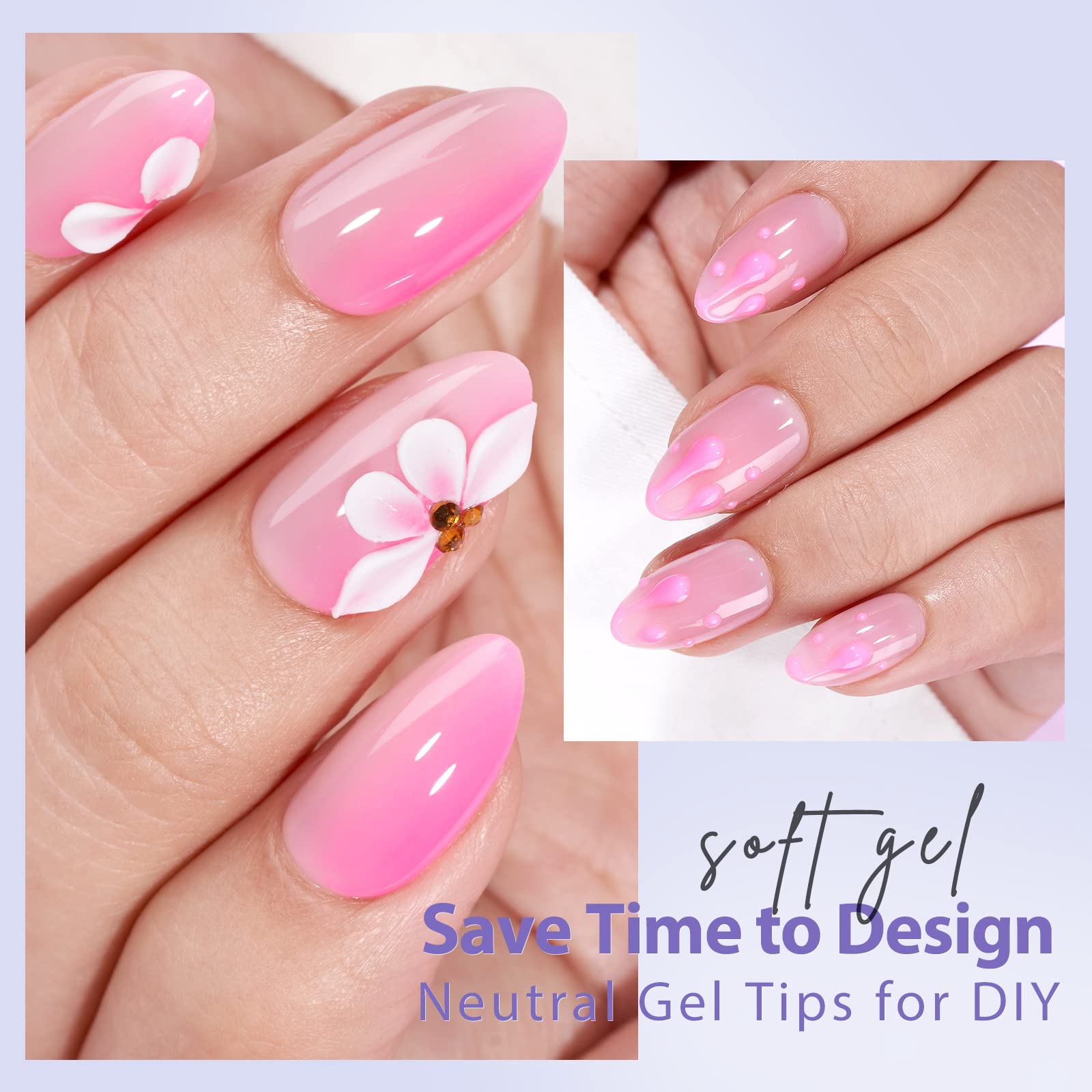 BTArtbox XCOATTIPS Matte Short Almond Nail Tips – Long Lasting Soft Gel, Soak Off