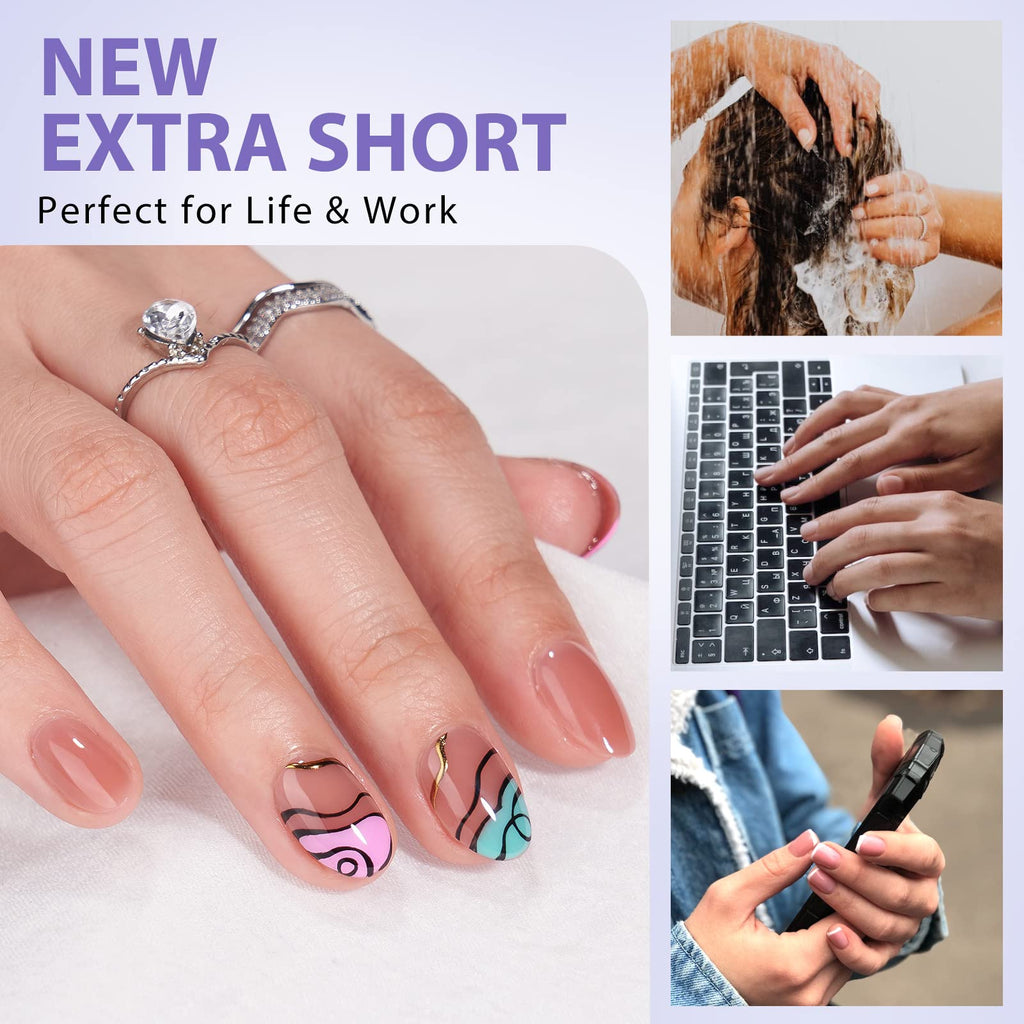 BTArtbox XCOATTIPS Extra Short Almond Gel Nail Tips – 16 Sizes, 320pcs, Tip Primer