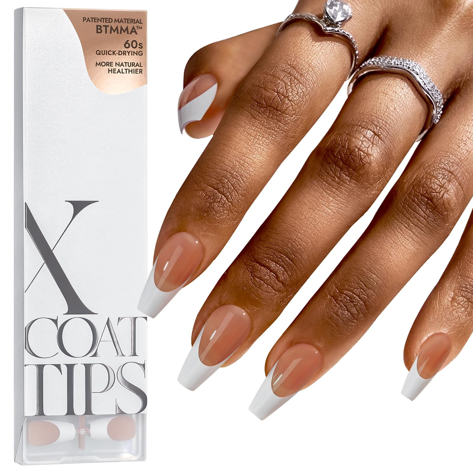 BTArtboxnails French Gel Nail Tips – Brown Medium Coffin XCOATTIPS