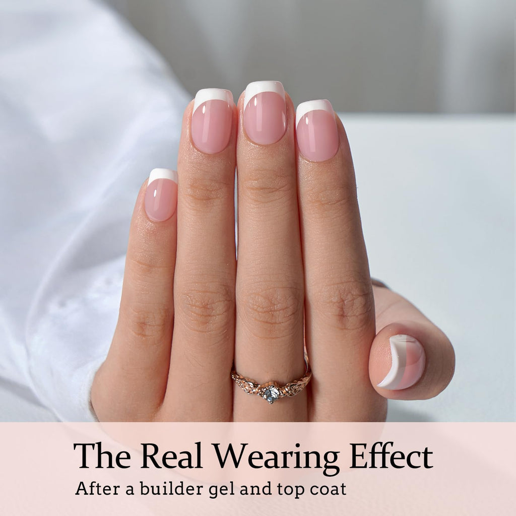 BTArtboxnails XCOATTIPS French Gel Nails - Pink Extra Short Square Press-On Tips