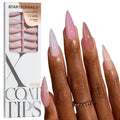 BTArtboxnails XCOATTIPS Bare 5-Shades Nude Press-On Nails – Long Stiletto, 4-Week Wear, 16 Sizes