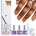 BTARTBOXNAILS French Gel Nail Kit - XCOATTIPS Brown French Tips & Extra Short Squares