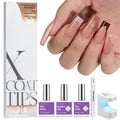 BTArtboxnails XCOATTIPS Nails Press Ons – Skin Tone Square Long Gel Tips, All-in-One French Manicure Kit