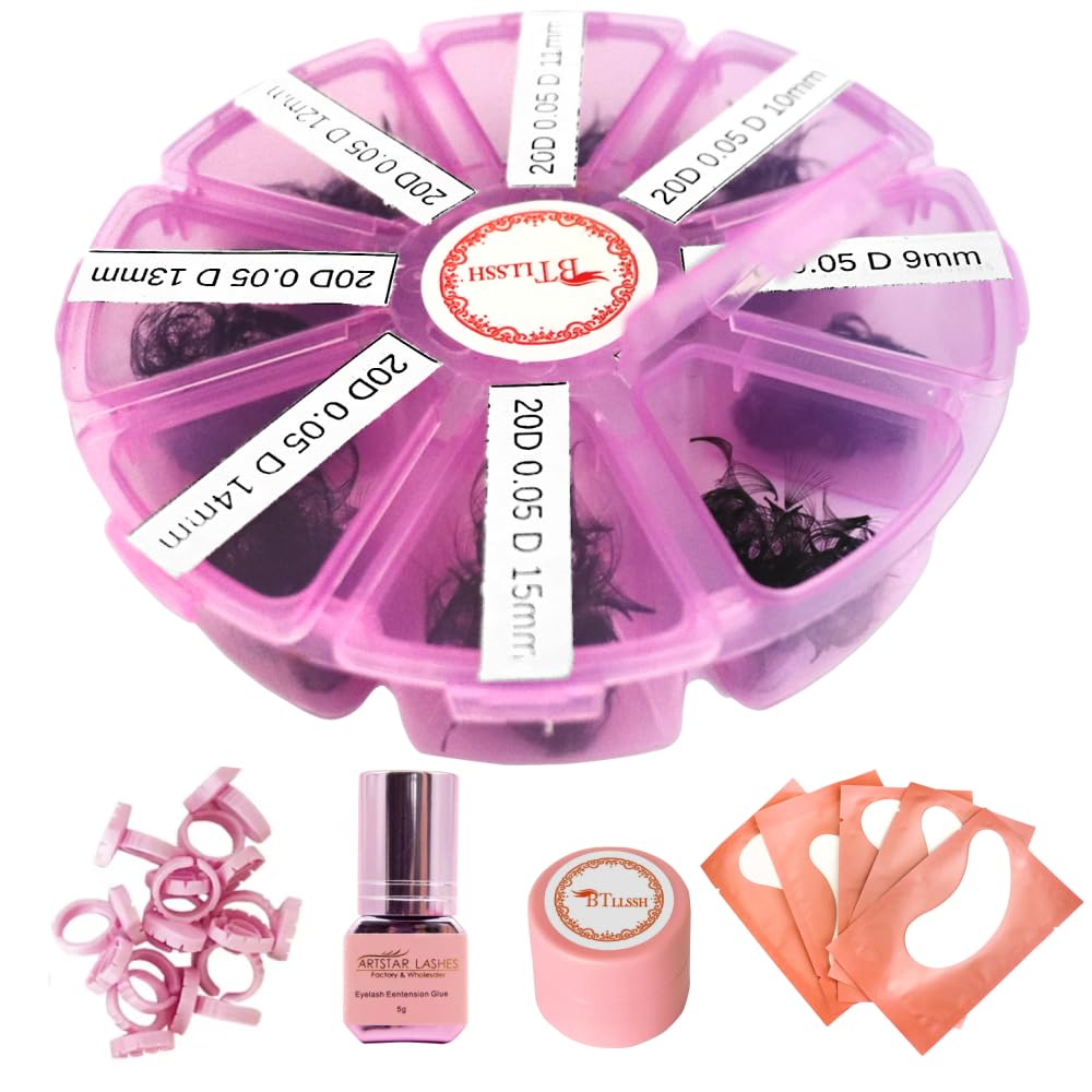 BTLLSSH 800 Fans Premade Lash Fans – Natural, Lightweight Premade Volume Eyelash Extensions (8-15mm)