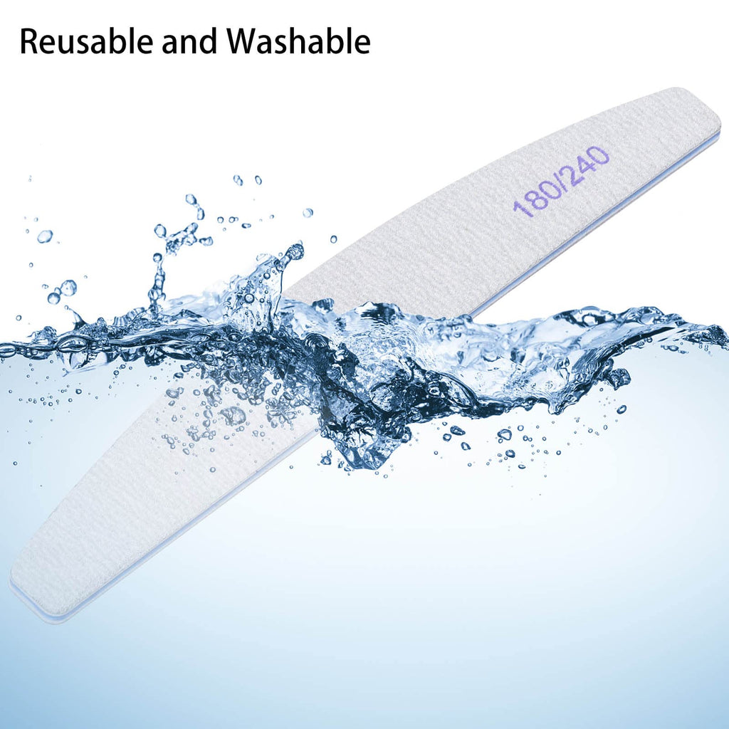BTYMS 50-Piece Dual-Sided Nail Files 180/240 Grit for Natural Nails