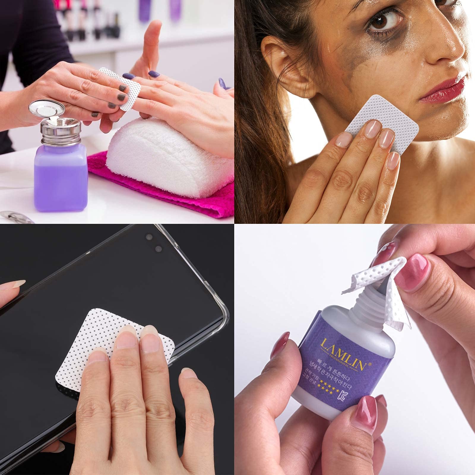 BTYMS 1000Pcs Nail Wipes – Lint-Free Pads for Gel Polish, Lash Extensions & More