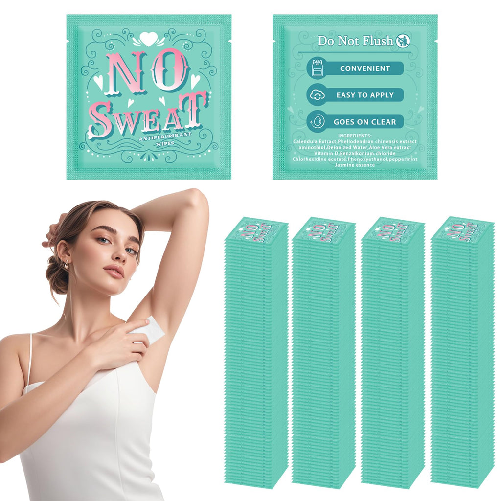 BUAEL Travel Deodorant Wipes – 300 Individually Wrapped, Hypoallergenic Antiperspirant Body Wipes