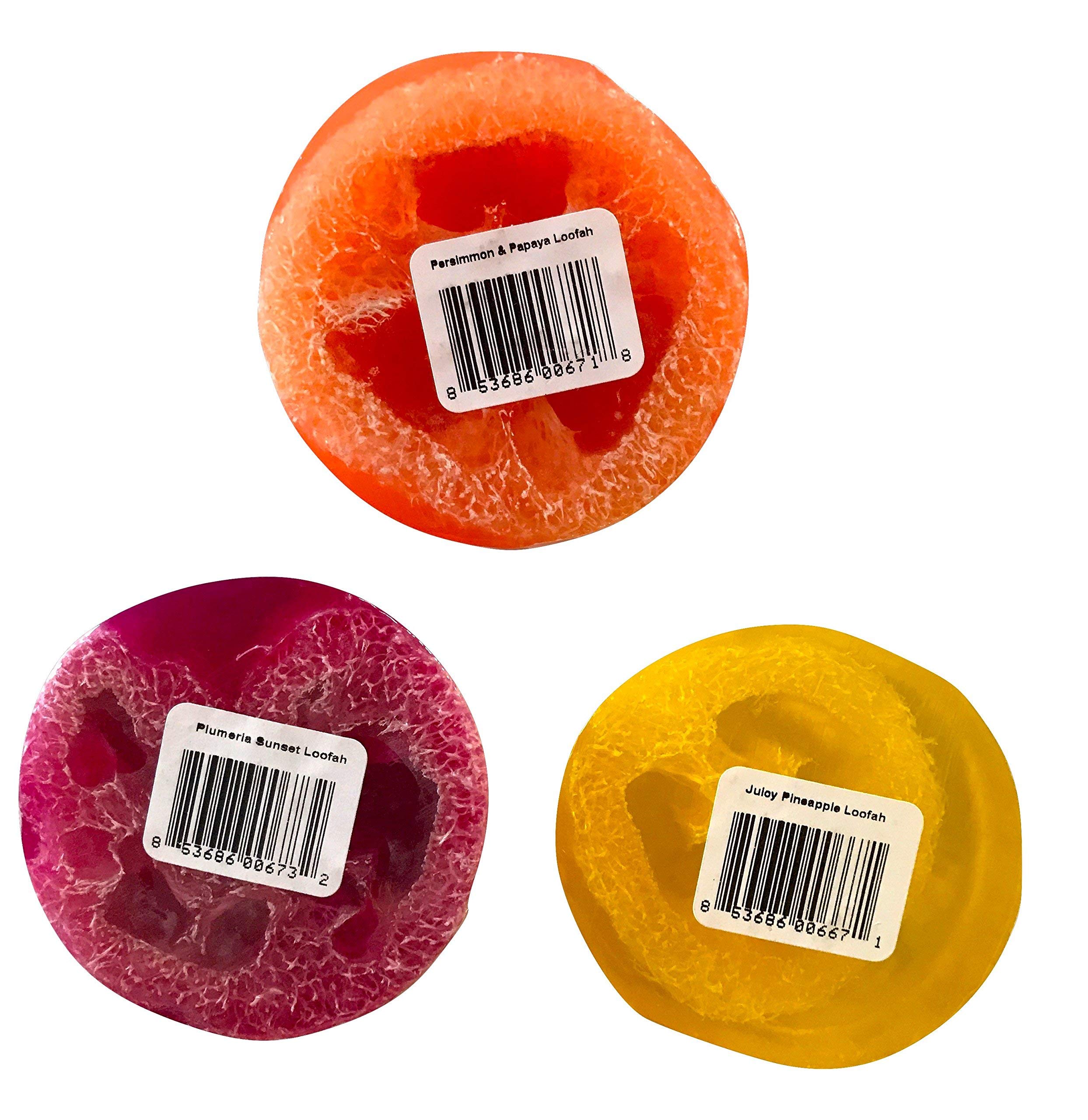 Bubble Shack Hawaii Loofah Soap Trio Organza Set – Rainbow Bars (3 Bars)