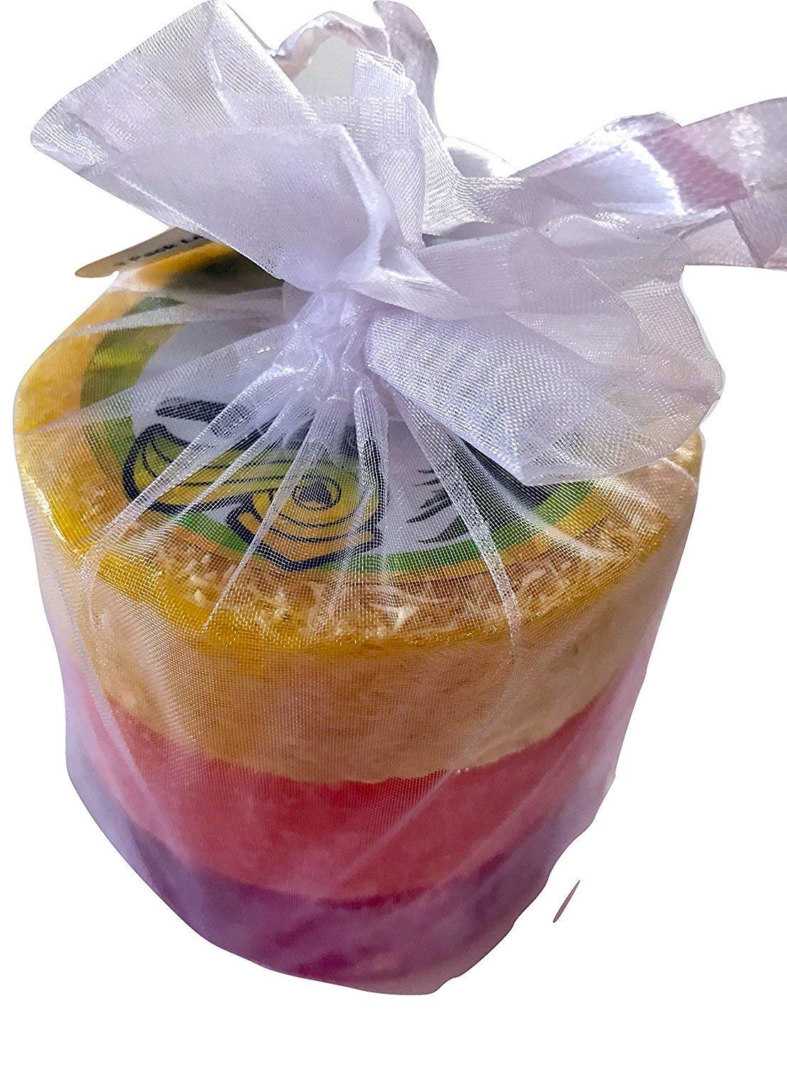 Bubble Shack Hawaii Loofah Soap Trio Organza Set – Rainbow Bars (3 Bars)