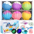 BubFroo Mermaid Bath Bombs for Kids – 6-Pack with Surprise Toys Inside