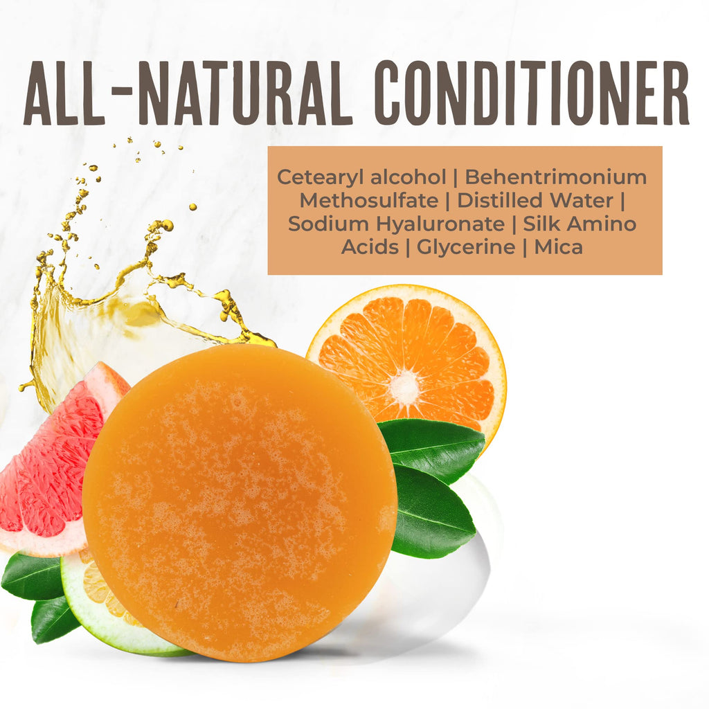 Buffalo Gal Hyaluronic & Tallow Conditioner Bar – Hydrating Detangler for All Hair Types (3 fl oz) Citrus