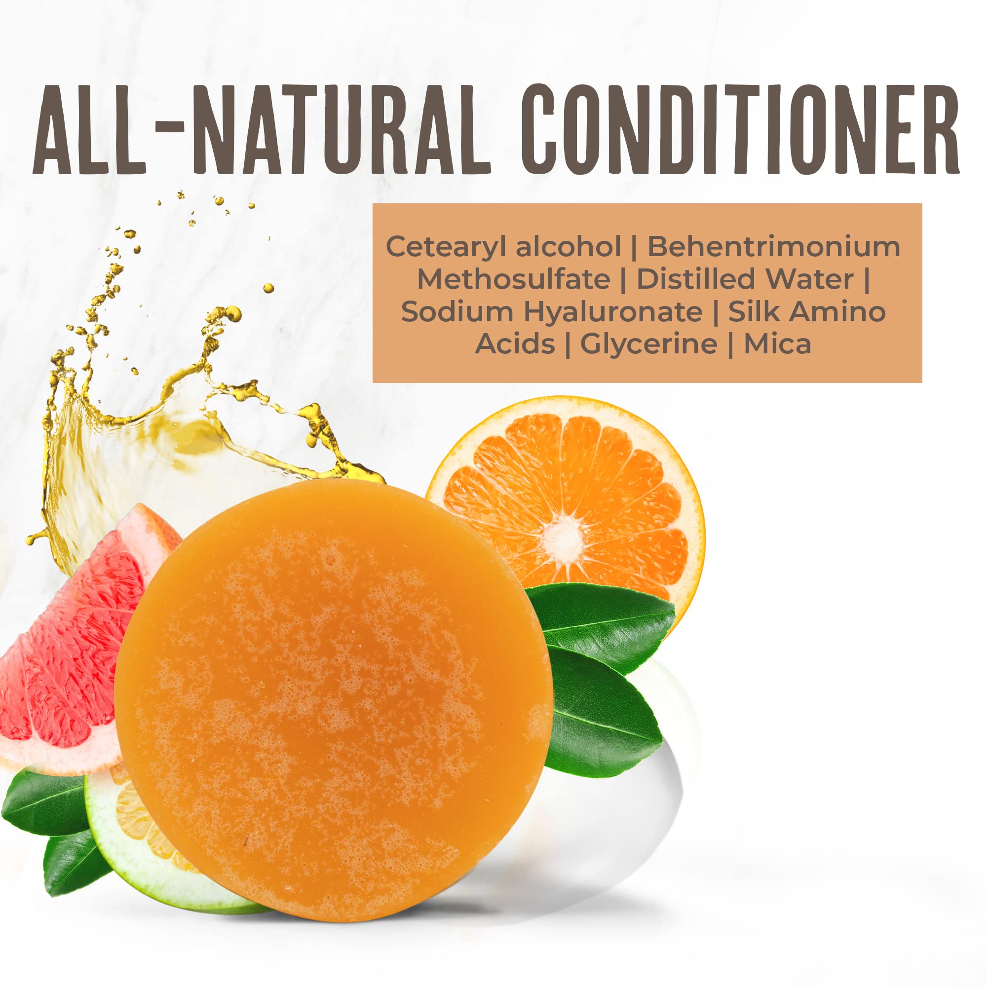 Buffalo Gal Hyaluronic & Tallow Conditioner Bar – Hydrating Detangler for All Hair Types (3 fl oz) Citrus