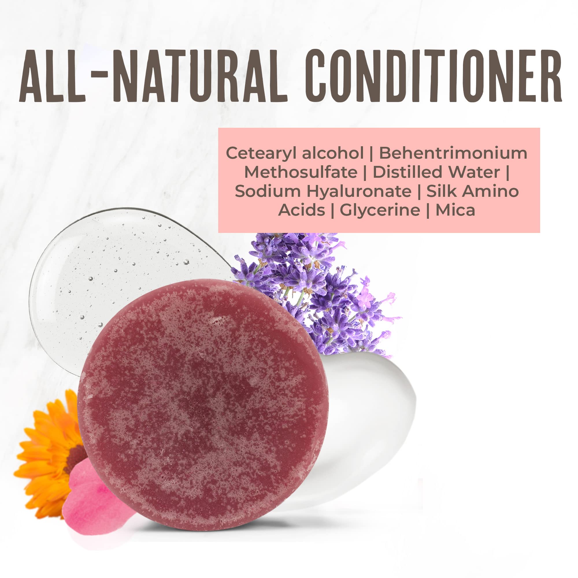 BUFFALO GAL Hyaluronic & Tallow Hair Conditioner Bar | Hydrating Detangler for All Hair Types | 3 fl oz