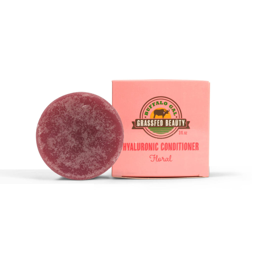 BUFFALO GAL Hyaluronic & Tallow Hair Conditioner Bar | Hydrating Detangler for All Hair Types | 3 fl oz