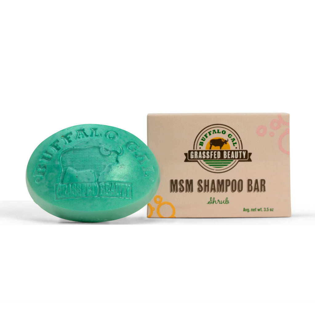 BUFFALO GAL MSM Shampoo Bar – Non-Soap, pH-Balanced, All Hair Types, 4 oz