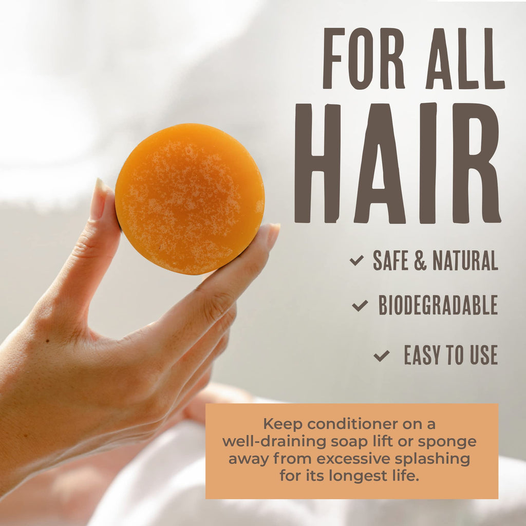 Buffalo Gal Hyaluronic & Tallow Conditioner Bar – Hydrating Detangler for All Hair Types (3 fl oz) Citrus