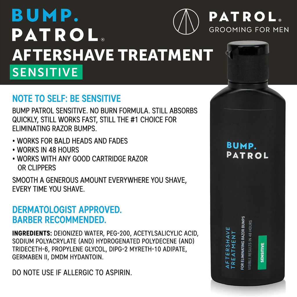 Bump Patrol Sensitive Strength Aftershave Formula – Gentle, Alcohol-Free Razor Bump Solution (2 oz x 2 Pack)