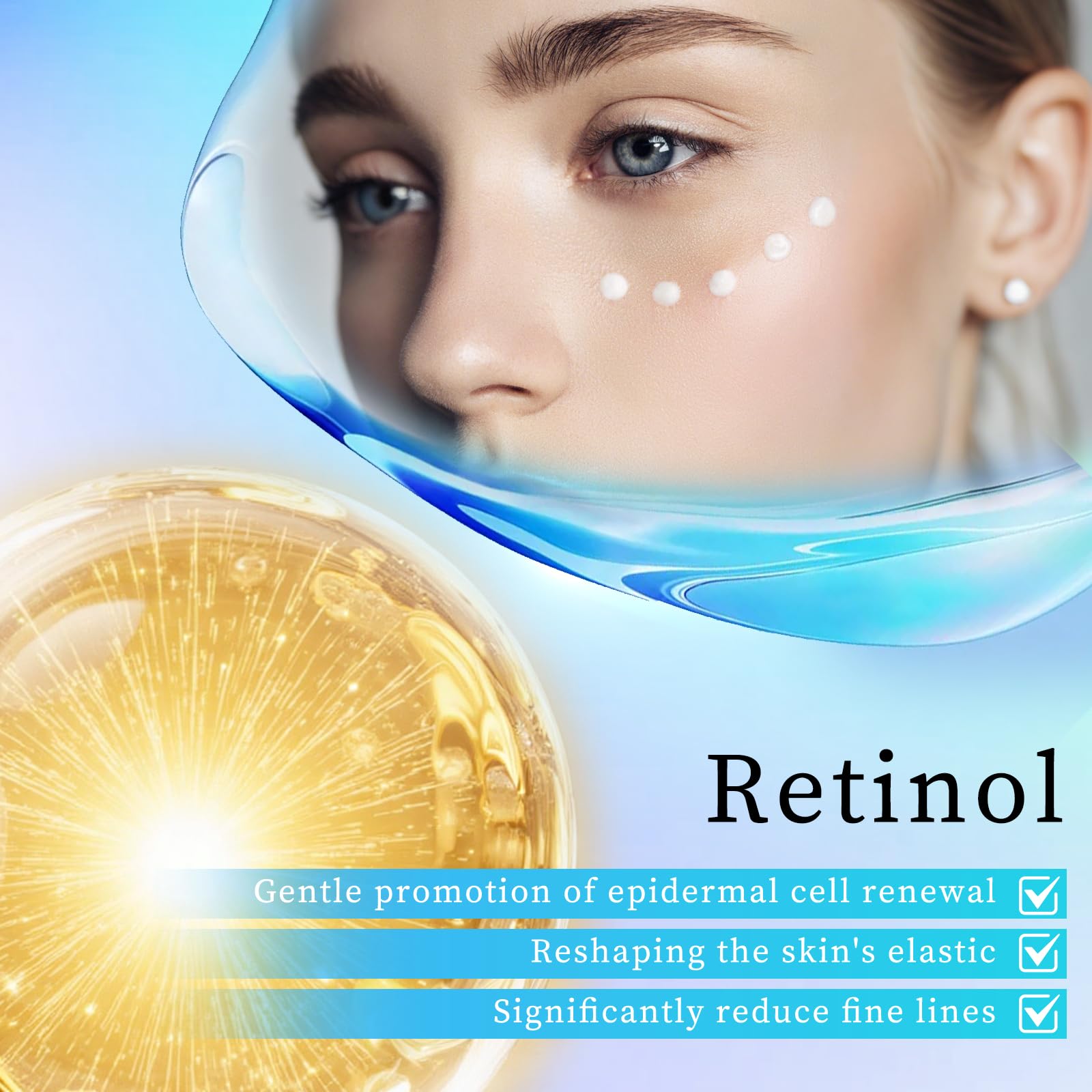 BUNUSS Retinol Eye Cream - 4% Retinol with Hyaluronic Acid, Peptides & Caffeine | Dark Circles & Puffiness, 1 fl oz