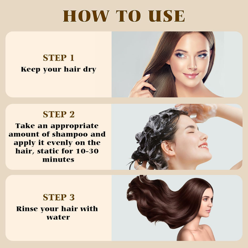 Bupposes Black Dye Shampoo – 3-in-1 Hair Color Shampoo for Men & Women (200ml)