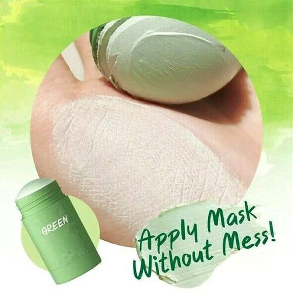 Bupposes Green Tea Face Mask Clay Stick – Deep Cleanse, Oil Control & Moisturizing (Green 3PC)