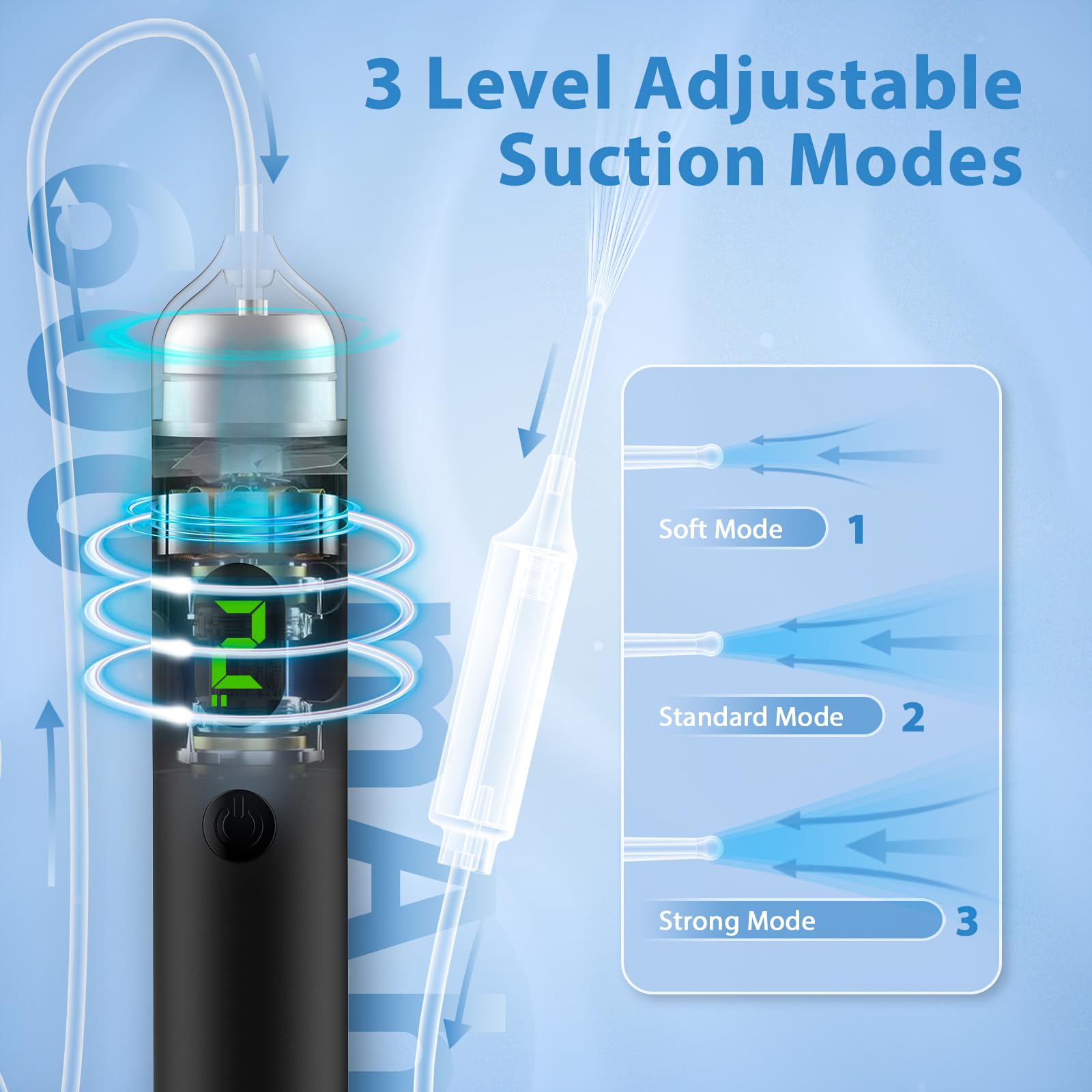 B.urHero Ear Vacuum Remover — 3-Level Suction, Rechargeable Ear Wax Removal Kit