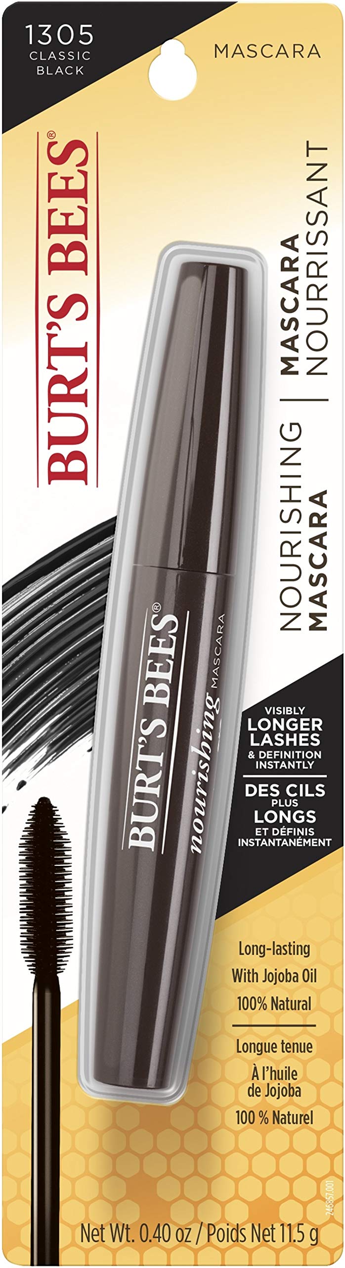 Burt's Bees 100% Natural Nourishing Mascara, Classic Black — 0.4 Ounce (Pack of 2)