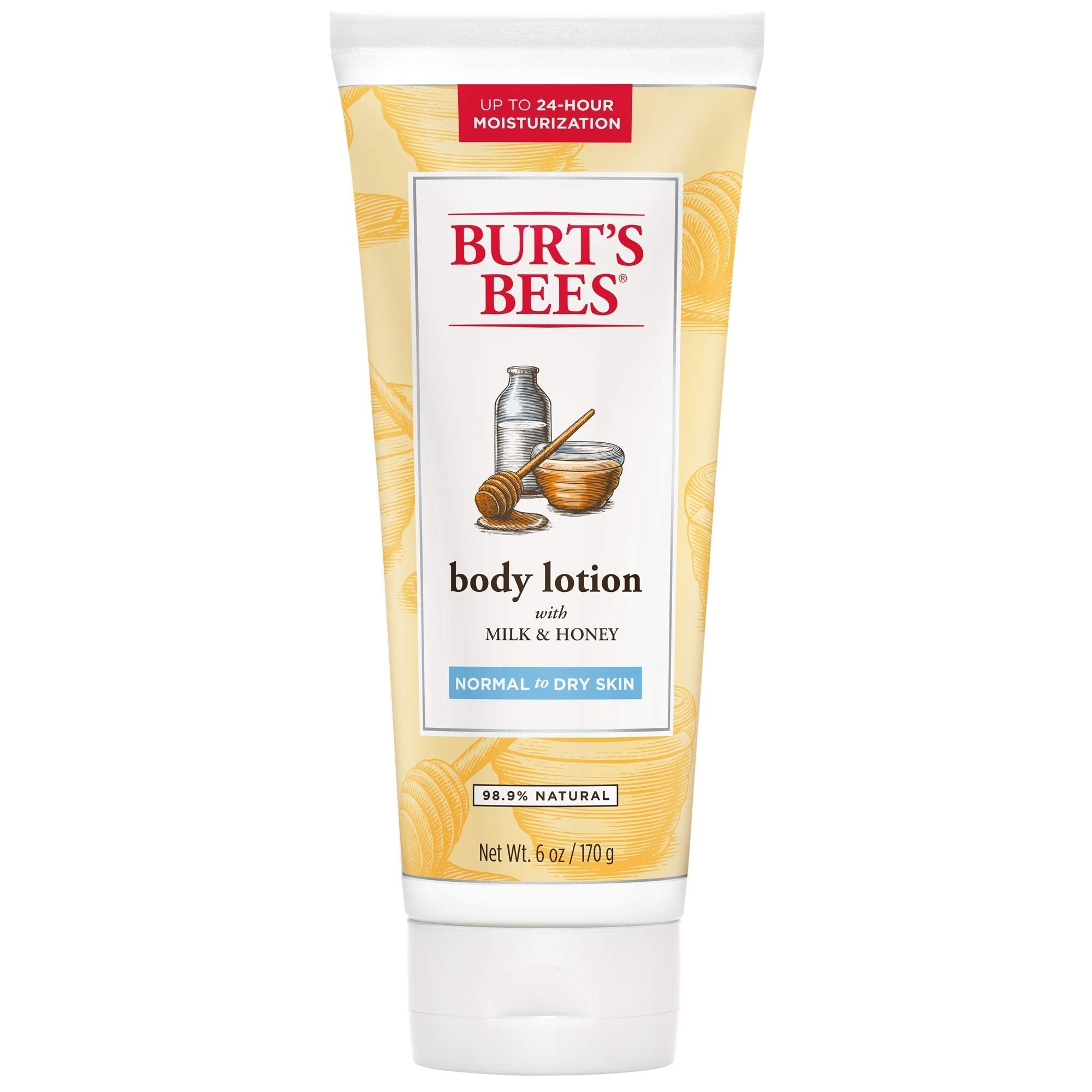 Burt's Bees Milk & Honey Body Lotion - Naturally Nourishing, Non-Greasy Hydration (6 oz, Pack of 2)