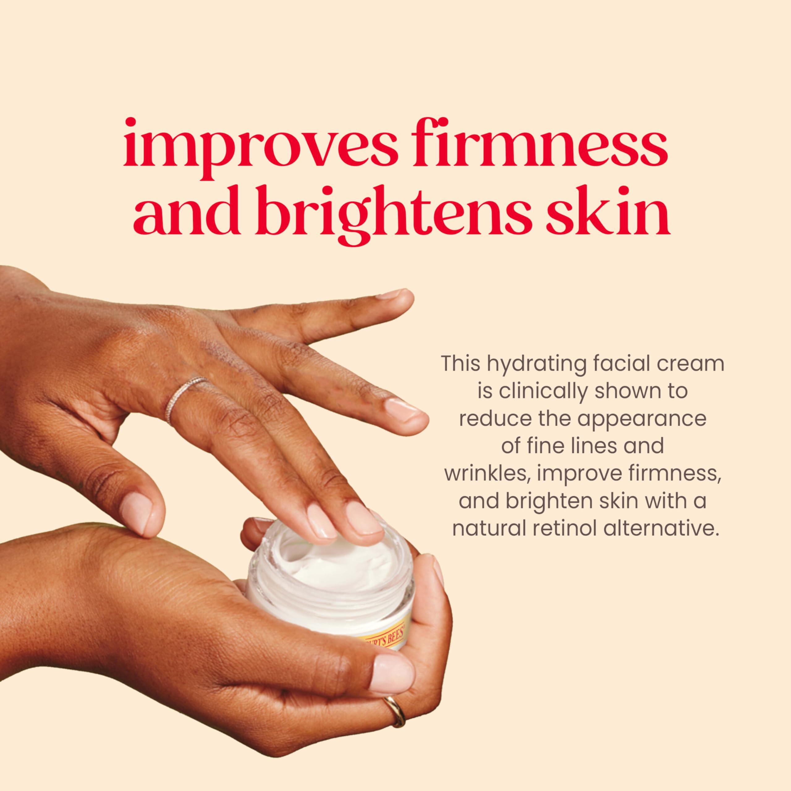 Burt's Bees Renewal Fragrance-Free Firming Moisturizer with Bakuchiol – 99% Natural, 1.8 oz