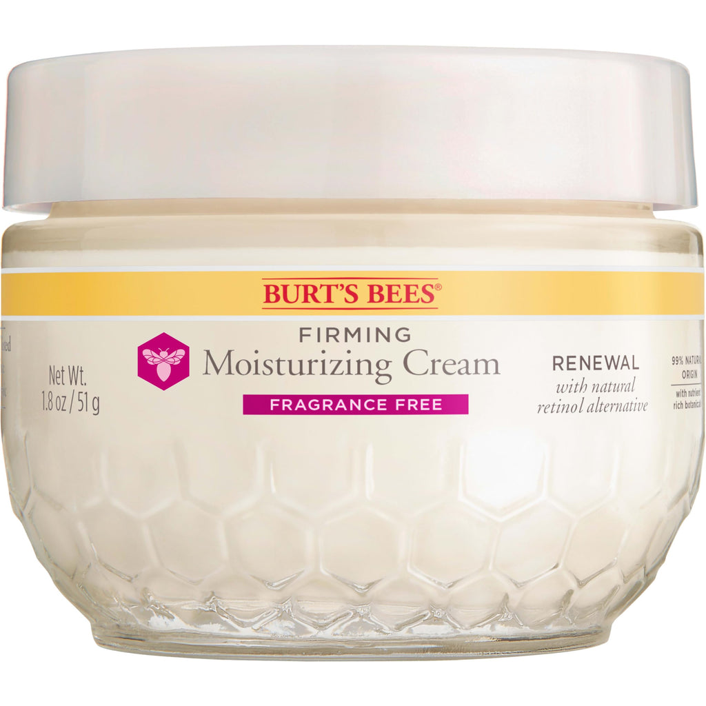 Burt's Bees Renewal Fragrance-Free Firming Moisturizer with Bakuchiol – 99% Natural, 1.8 oz