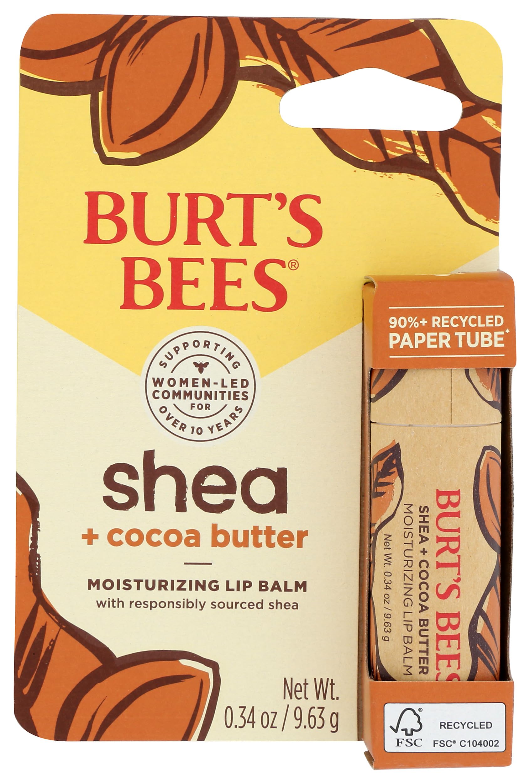 Burt's Bees Shea Cocoa Butter Lip Balm 0.34 oz | Hydrating Lip Care