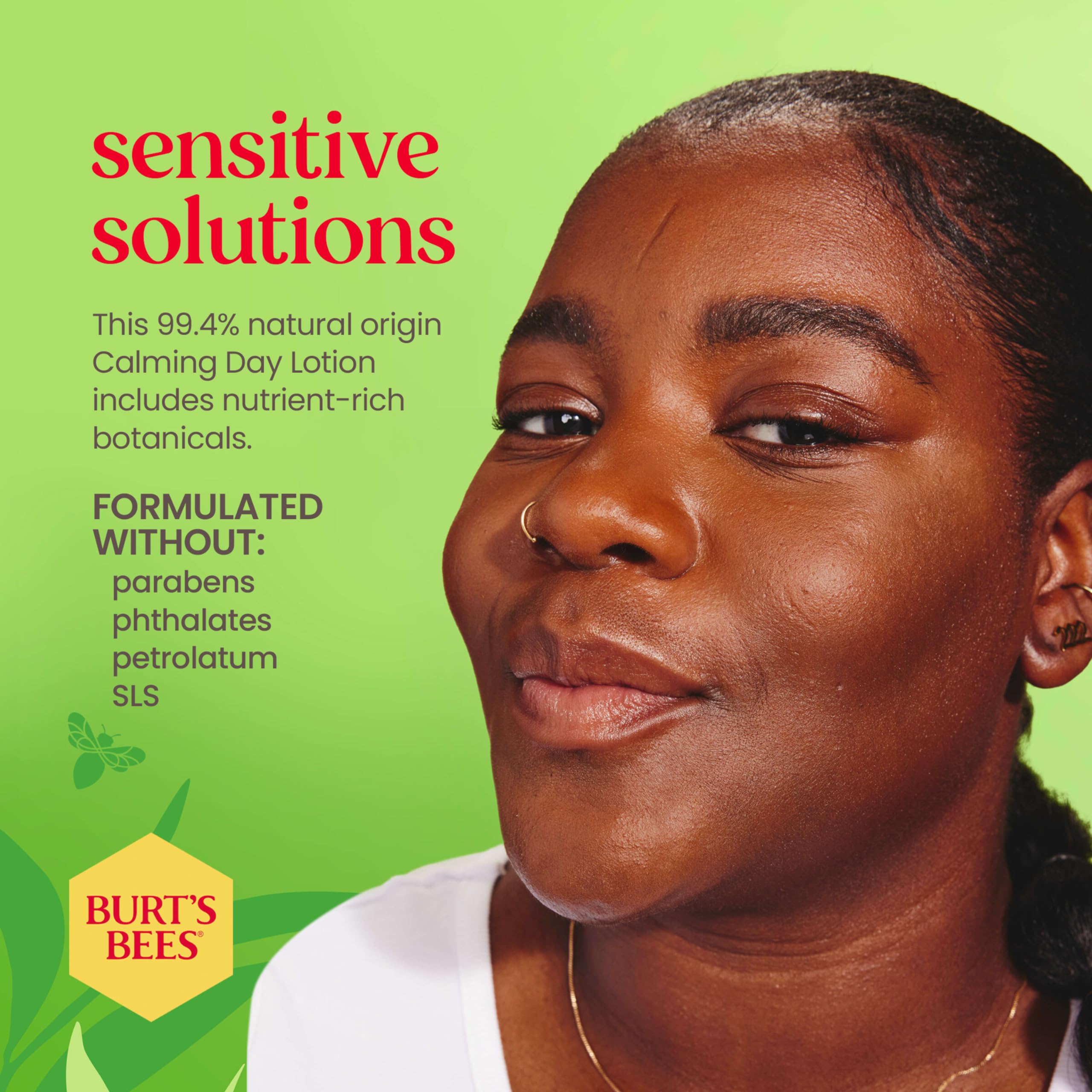 Burt's Bees SPF 30 Calming Day Lotion with Aloe & Rice Milk – Sensitive Skin Sunscreen, 1.8 oz