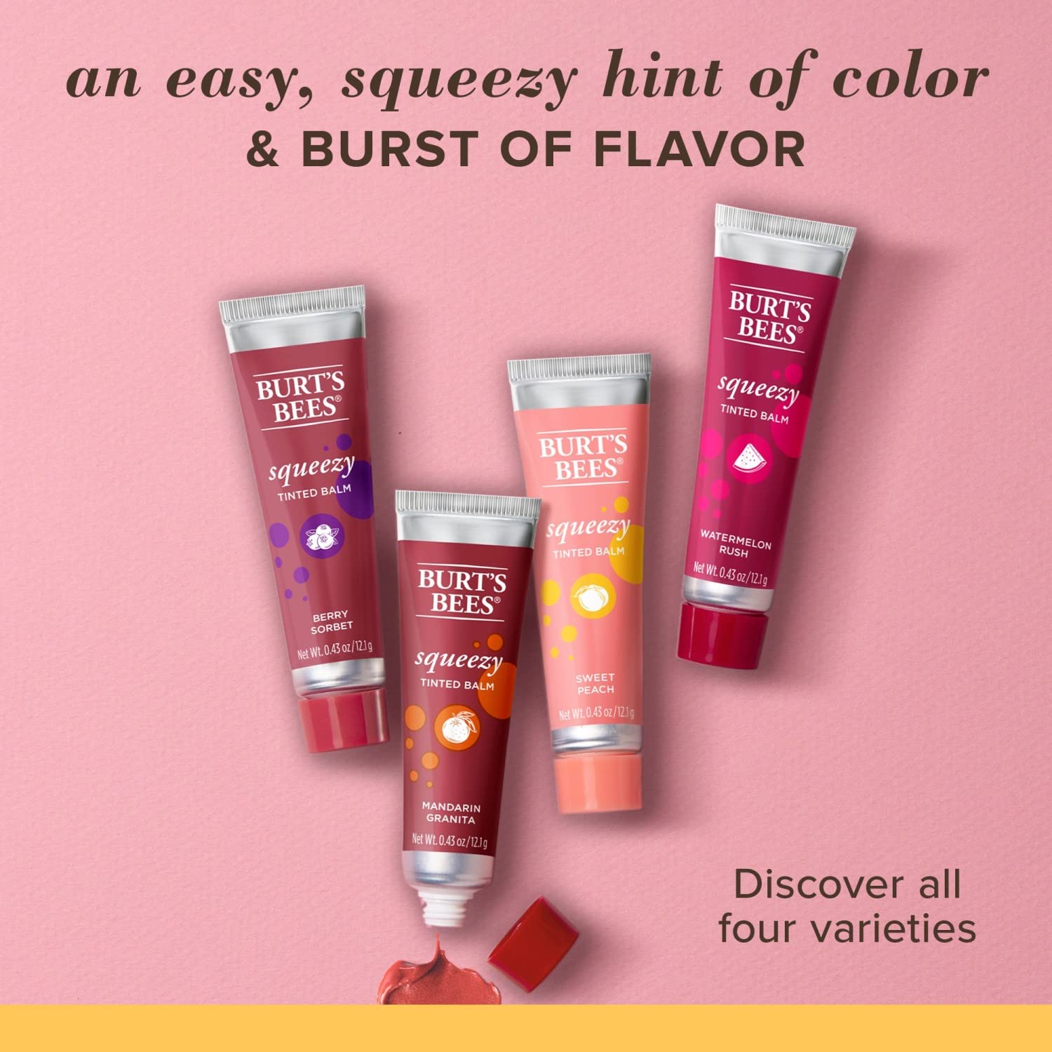 Burt's Bees 100% Natural Squeezy Tinted Lip Balm – Sweet Peach