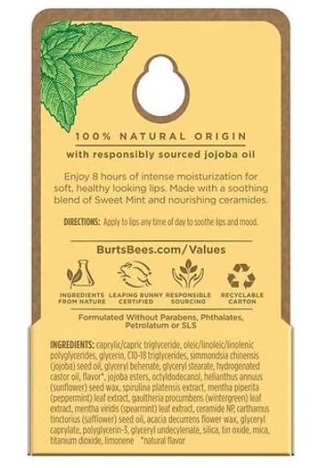 Burt's Bees Sweet Mint Lip Treatment – 100% Natural Origin with Sea Minerals