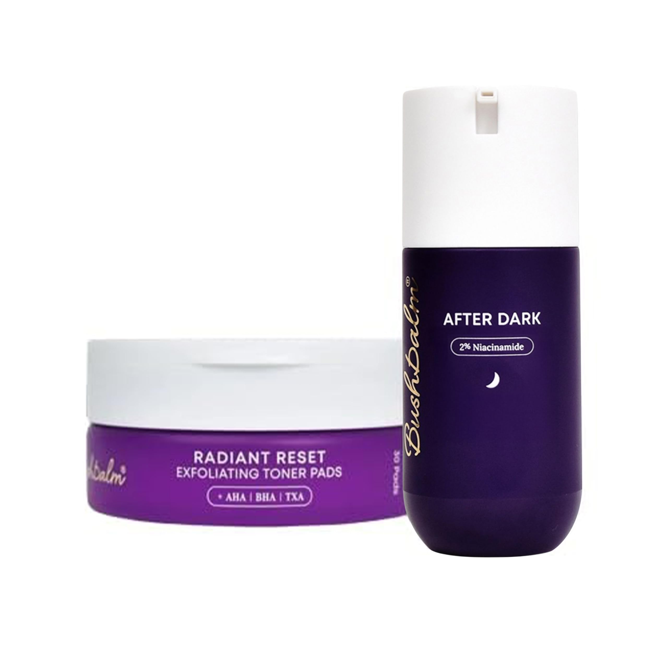 Bushbalm Brightening Routine Bundle: After Dark Gel & Radiant Reset Pads