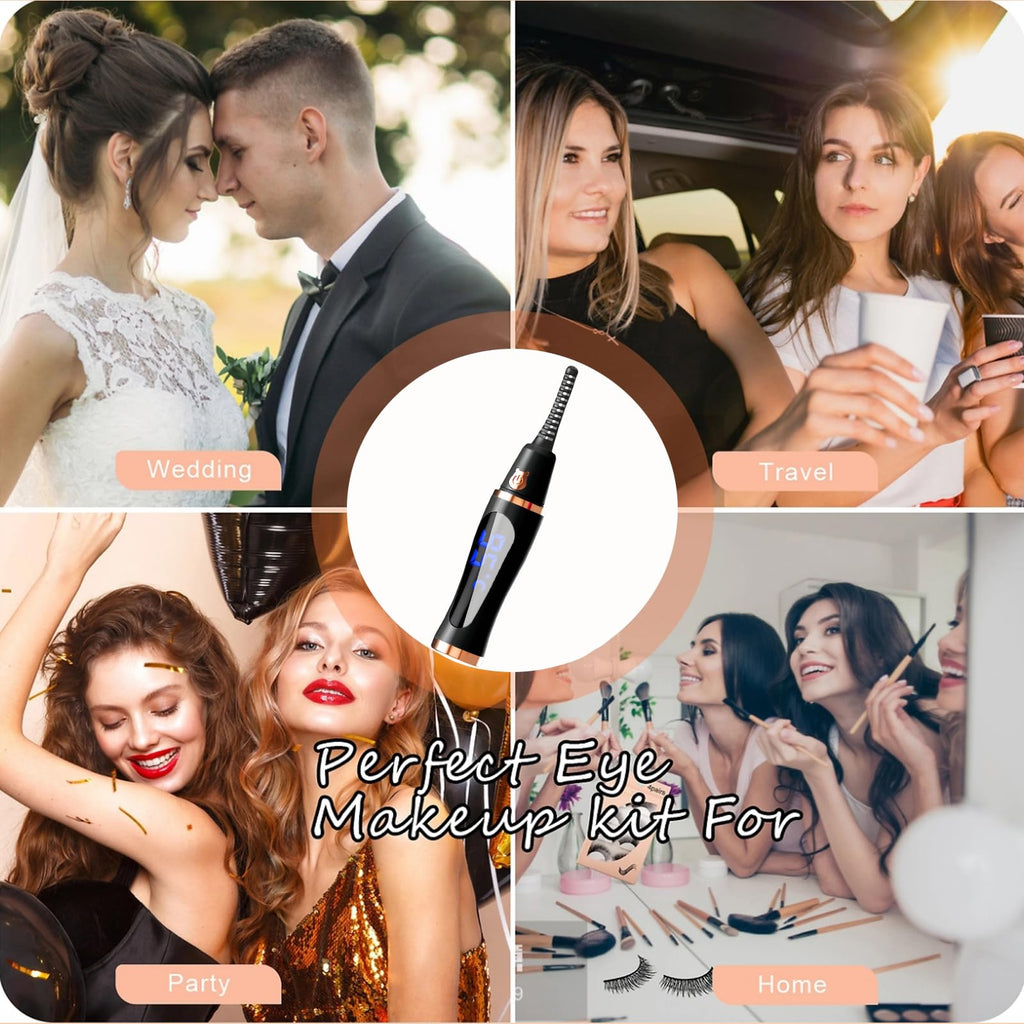 BUV 2025 Upgraded Heated Eyelash Curler – 5s Heat, USB Rechargeable, 3 Modes, LED Display, Anti-Burn