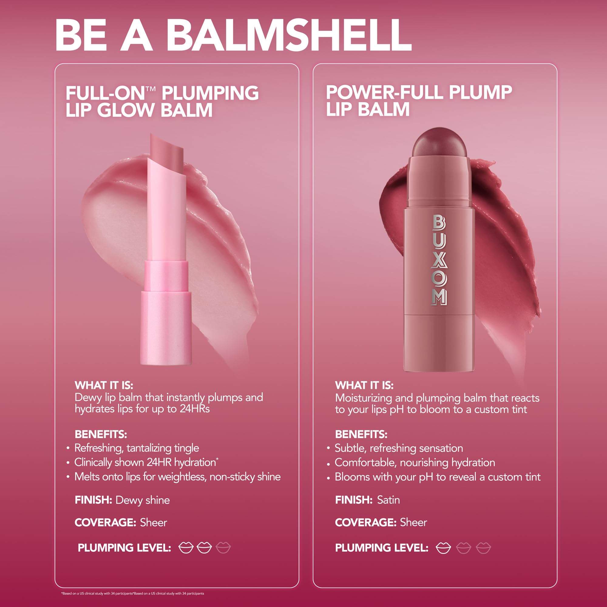 BUXOM Full-On Lip Glow Balm Cinnamon Kiss — Hydrating Plumping Lip Tint